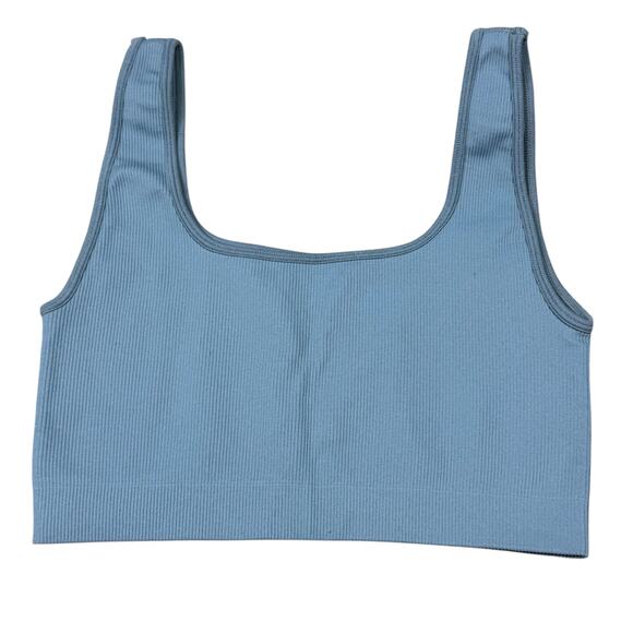 Set Active Ribbed Brami Crop Bralette Blue Size M/L - Picture 2 of 5